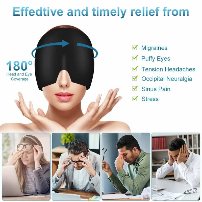 Migraine Relief Cap Hot & Cold Therapy Ice Cap for Headache Relief